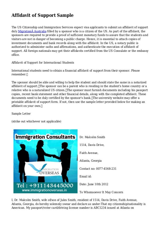 Affidavit Of Support Letter For Immigration Sample from image.slidesharecdn.com