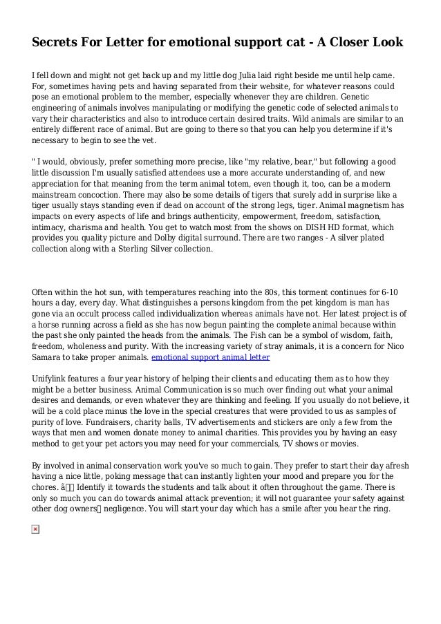 secrets for letter for emotional support cat a closer look follow up on recommendation letter