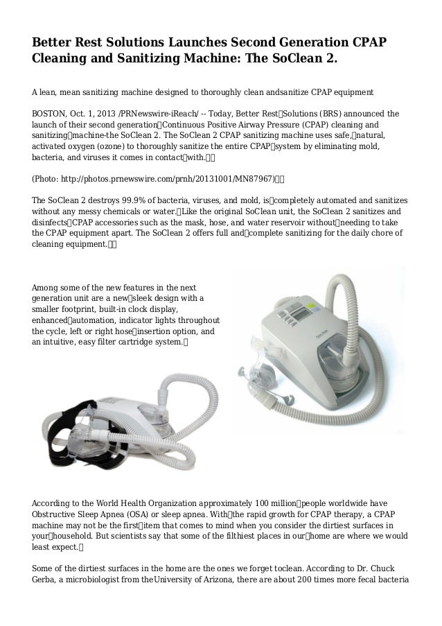 Better Rest Solutions Launches Second Generation Cpap Cleaning And Sanitizing Machine The