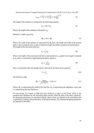 DESIGN AND ANALYSIS OF MIMO PATCH ANTENNA FOR 5G WIRELESS COMMUNICATION ...