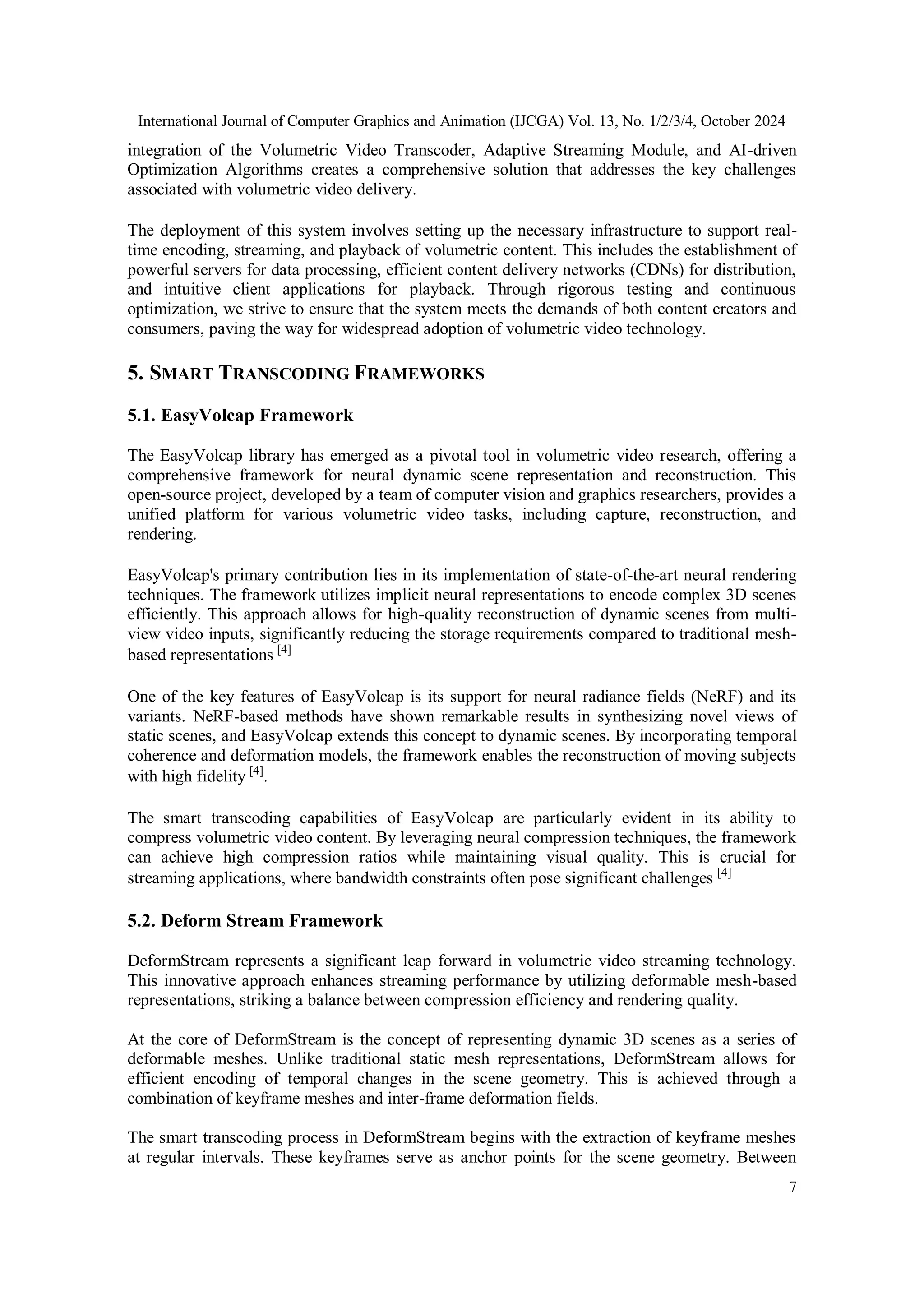 THE EVOLUTION OF VOLUMETRIC VIDEO: A SURVEY OF SMART TRANSCODING AND ...