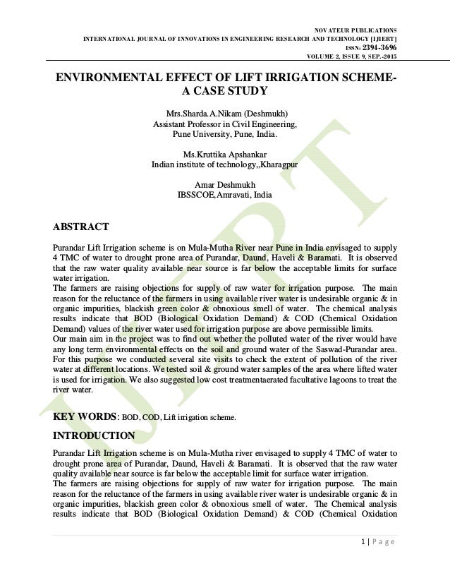 Advantages and disadvantages of lift irrigation picture