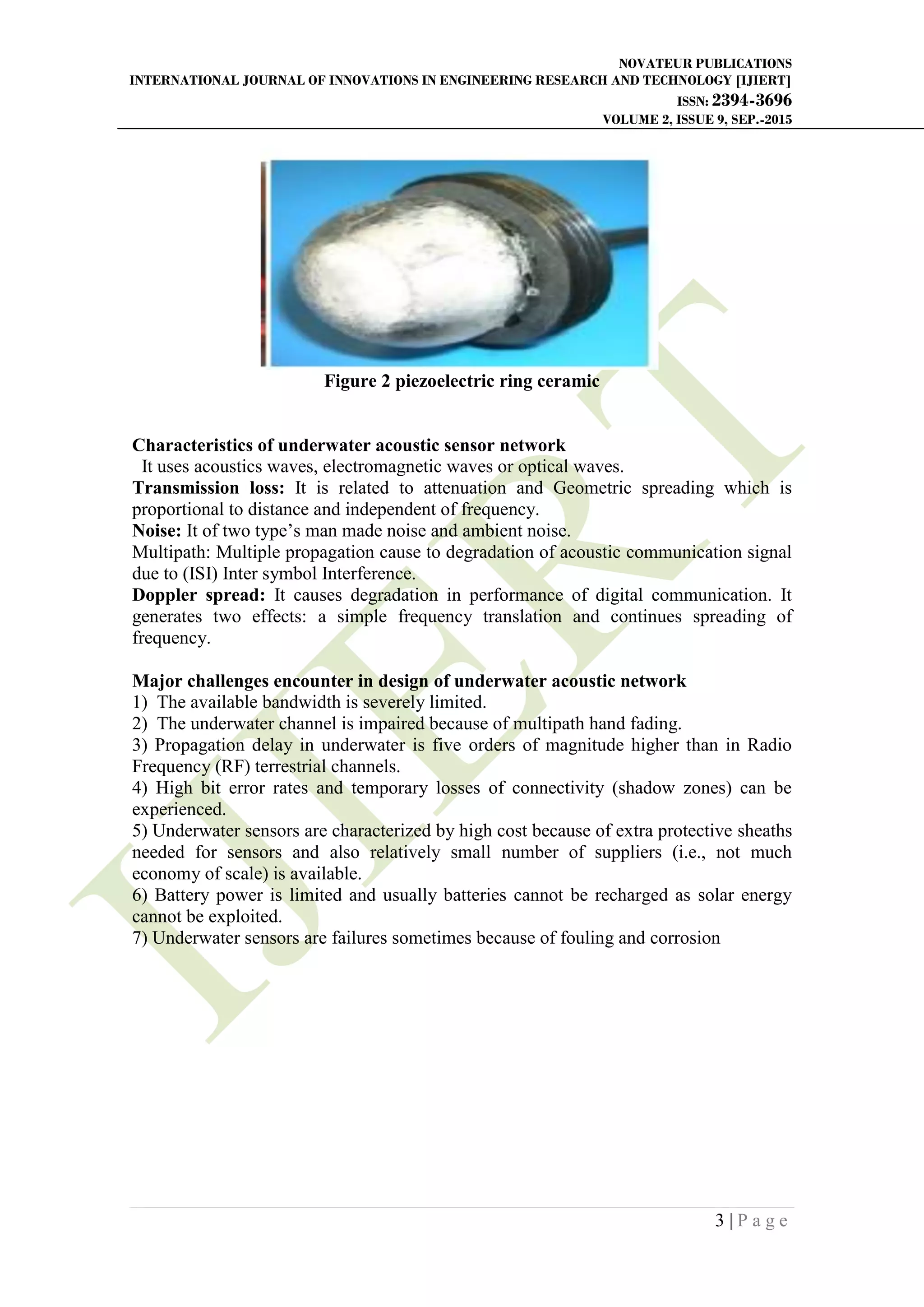 UNDERWATER ACOUSTIC MODEM FOR SHORT –RANGE SENSOR NETWORKS | PDF
