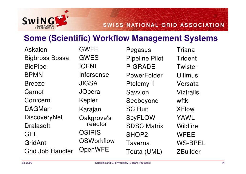 scientific workflow systems scientific and grid workflow management sgs09 scientific workflow systems scientific and grid workflow management sgs09