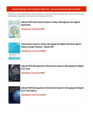 Information Systems Today: Managing in the Digital World - 7th Edition ...