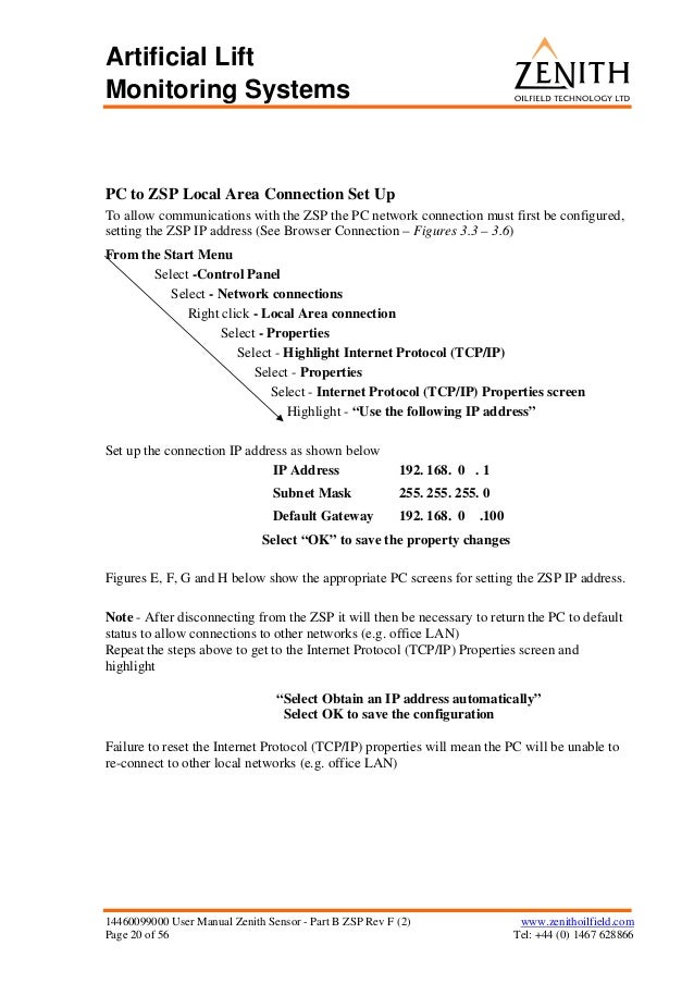 User Manual Zenith Sensor Part B Zsp Rev F 2