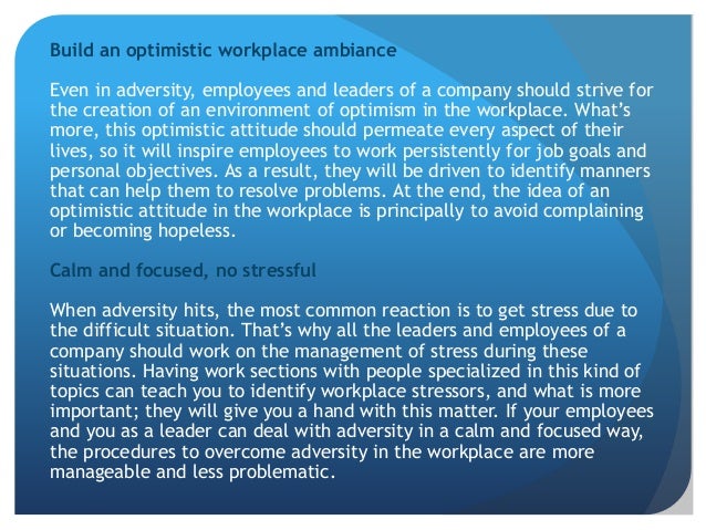 How To Deal With Adversity In The Workplace