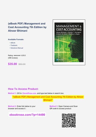 Comprehensive Guide to Management and Cost Accounting - 7th Edition by ...