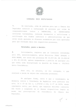 O parecer de Eduardo Cunha