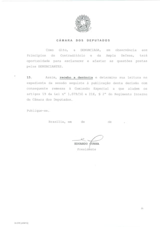 O parecer de Eduardo Cunha
