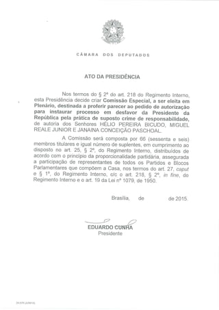 O parecer de Eduardo Cunha