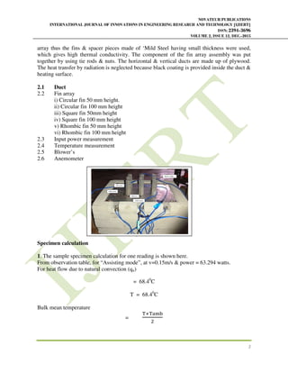 EXPERIMENTAL STUDY OF MIXED CONVECTION HEAT TRANSFER USING CIRCULAR ...