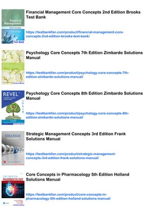 Financial Management Core Concepts 3rd Edition Raymond Brooks Solutions ...