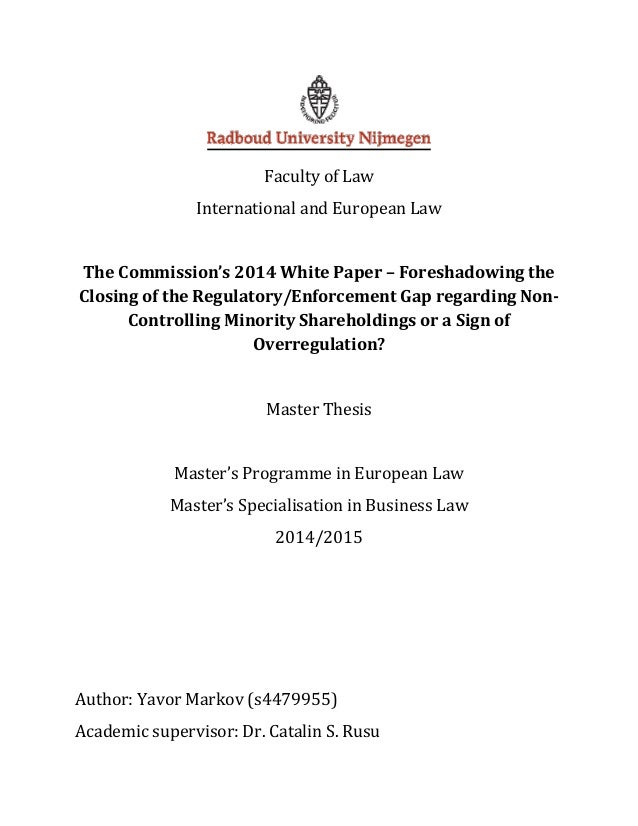 Master thesis european competition law