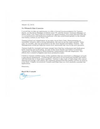 Letter of Recomendation bmc
