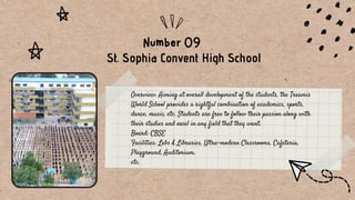 St. Sophia Convent High School
Overview: Aiming at overall development of the students, the Treamis
World School provides ...
