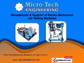 Manufacturer & Supplier of Electro Mechanical
           Lab Testing Machines
 