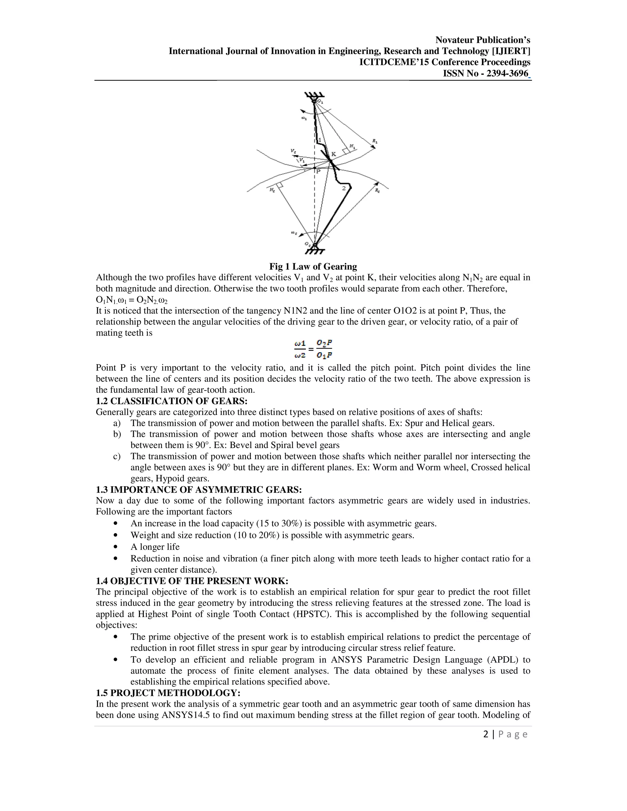 ANALYSIS OF STRESS RELIEVING FEATURES OF ASYMMETRIC SPUR GEAR | PDF ...