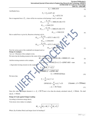 DESIGN, OPTIMIZATION AND FINITE ELEMENT ANALYSIS OF CRANKSHAFT | PDF