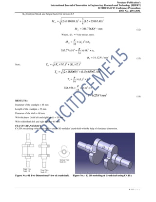 DESIGN, OPTIMIZATION AND FINITE ELEMENT ANALYSIS OF CRANKSHAFT | PDF