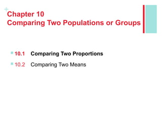 CHAPTER 10 COMPARING TWO POPULATIONS OR GROUPS | PPT