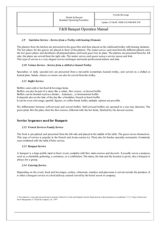 banquet program order of service sop banquets service... 145554520 banquet-operation-manual | DOC