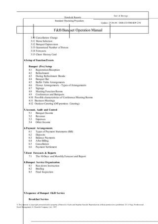 banquet program order of service sop banquets service... 145554520 banquet-operation-manual | DOC