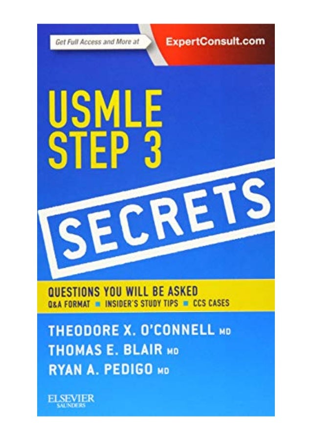 14 Usmle Step 3 Secrets Pdf By Theodore X O Connell Md Saun