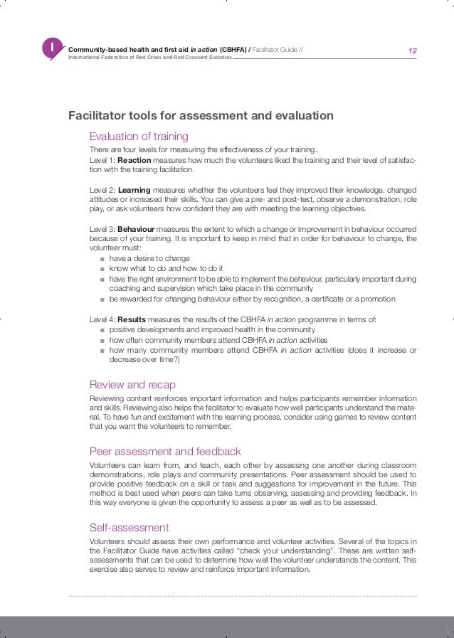 Facilitator Guide for Communitybased Health and First AidVol1