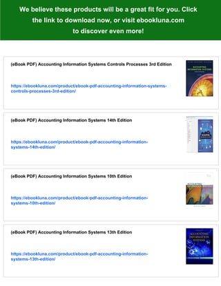 (eBook PDF) Accounting Information Systems 3rd Edition | PDF