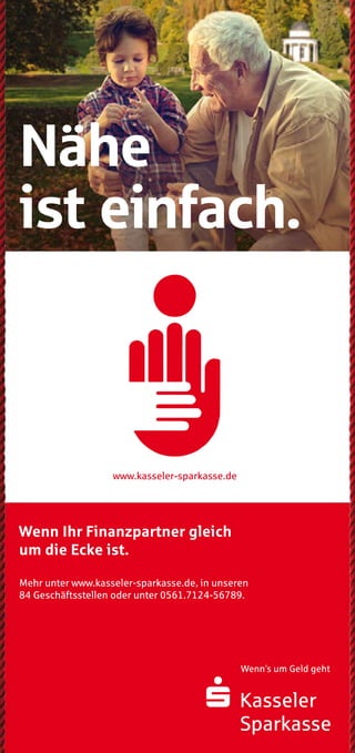 Über das Wirtshaus Über das Wirtshaus Und das Drumrum...?
...hat Einiges zu bieten. Vor allem dann, wenn man sich auf die
vielen Wege macht. Im Geo-Naturpark Frau-Holle-Land findet
sich für jeden der passende Pfad. Als Premiumweg P24, als
Grimmsteigroute, als Regionaler Rundweg oder auch direkt am
Wirtshaus vorbei als Kunstwanderweg.
Hier gibt es weitere Informationen zu Rad- und Wanderwegen:
www.naturparkfrauholle.land
www.grimmsteig.de 	 www.ars-natura-stiftung.de
Wenn Ihr Finanzpartner gleich
um die Ecke ist.
Mehr unter www.kasseler-sparkasse.de, in unseren
84 Geschäftsstellen oder unter 0561.7124-56789.
www.kasseler-sparkasse.de
Nähe
ist einfach.
August bis
Dezember 2019
PRO
G
RAM
M
KUNST
   KO
NZERT
  KULINARISCH
in
Söhrew
ald-Eiterhagen
Hütt Vignette, Schriftzug und Claim mit Hausoutline in Bierdeck
Mit leichter Kante
(C:16 / M: 18 / Y:20 / K:2)
für weissen Hintergrund
!
Huett_Stufe4_hoch_Haus_Logo_Schriftzug_u_Claim_4C_Kante.pdf
Die großen Bühnen und übermächtigen Amüsementzentren
machen allen kleinen Lokalitäten das Leben schwer... Allen?
Nein! Seit über 10 Jahren stemmt sich das unbeugsame Wirts-
haus Zum Grünen See gegen diese so scheinbar unbesiegbare
Übermacht an Unterhaltungsangeboten. Mit Erfolg!
Bekannte und unbekannte Künstler begeistern ein immer wieder
neues Publikum. Leckere regionale Küche der Inhaberin Tanja
Göbel trifft auf ein rundum gelungenes Ambiente, in dem man
auch nach getaner Wanderung, abgeschlossener Radtour oder
eben jenem besonderen Kulturprogramm noch gerne über das
eine oder andere Bier hinaus verweilt.
Seminare & Tagungen
Feiern, Trinken, Speisen
Wirtshaus Zum Grünen See
Melsunger Weg 3
34320 Söhrewald-Eiterhagen
Tel.: +49 (0) 56 08 / 95 84 51
www.zumgruenensee.de
info@zumgruenensee.de
Öffnungszeiten
Montag Ruhetag
Dienstag bis Donnerstag
von 13 bis 22 Uhr
Freitag
von 13 bis 19 Uhr
Samstag
von 13 bis 1 Uhr
Sonn- und Feiertag
von 12 bis 21 Uhr
und selbstverständlich nach Vereinbarung
So finden Sie zu uns...
Direkt am Premiumweg P24 des Geo-Na-
turpark Frau-Holle-Land gelegen und nahe
der Grimmsteigroute. Ab Kassel mit der
NVV Buslinie 37. Im Dreieck zwischen
Kassel, Melsungen und Hessisch-Lichtenau.
Parken jederzeit und kostenfrei auch am
300 Meter entfernten Sportplatz möglich.
Impressum
Herausgeber: Tanja Göbel
Umsetzung: advars network
Auflage/Ausgabe: 10.000 Expl./2. Hj. 2019
facebook.com/ZumGruenenSee
Bleiben Sie mit Ihrem Wirtshaus in
Verbindung. Code einscannen und
Aktuelles & Ergänzendes auf
www.zumgruenensee.de erfahren.
WiKPev13/06/19/10t
Fotos:WirtshausZumGrünenSee,advarsnetwork,Agenturen
weiß
advars.de|2019
´19
ticketshop.zumgruenensee.de
GALERIE FÜR KOMISCHE KUNST
caricatura.de caricaturagalerie
Der schnelle Weg zu uns:
QR-Code einscannen,
Kontakt aufnehmen
 