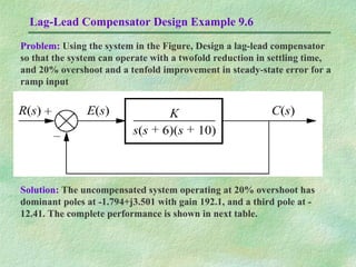Design via root locus lead lag compensation | PPT