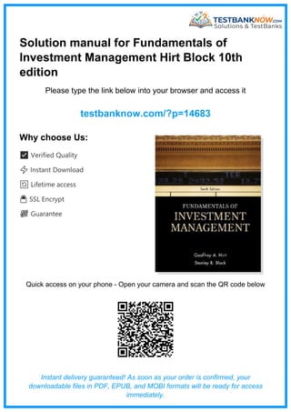 Dbf Invasment Comprehensive Solution Manual for Fundamentals of Investment Management ...