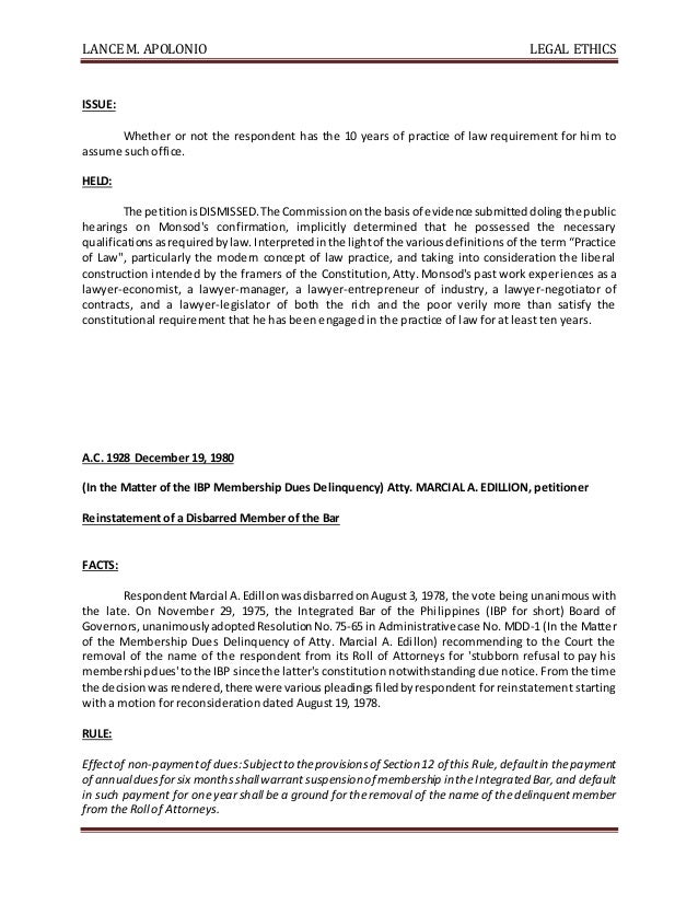 146833098 legalethicscasedigest140docx