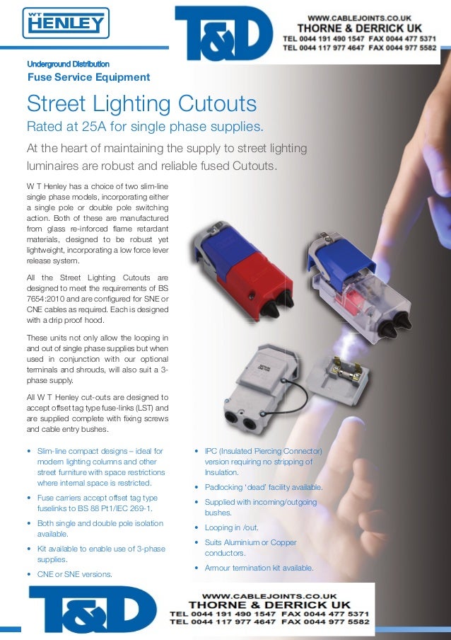 WT Henley Single/Double Pole Street Lighting Cutout for Single Phase