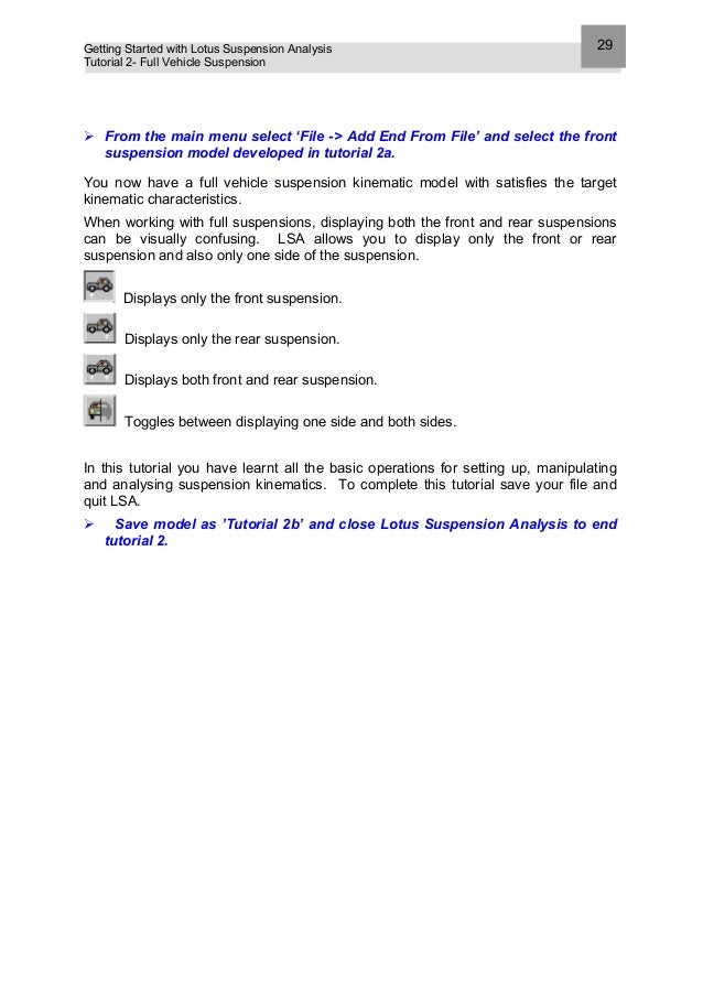 Lotus suspension analysis