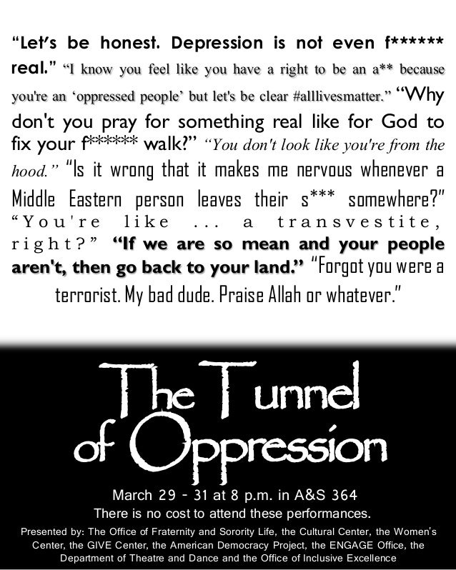 tunnel of oppression flyer 4x4 line flyer 4x4