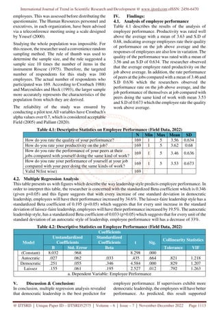 Impact of Leadership Styles on Employee Performance Case Study of a Non ...