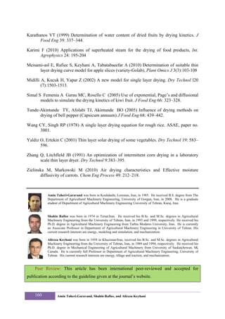 Mathematical Modeling of Thin Layer Drying Kinetics of Tomato Influence ...