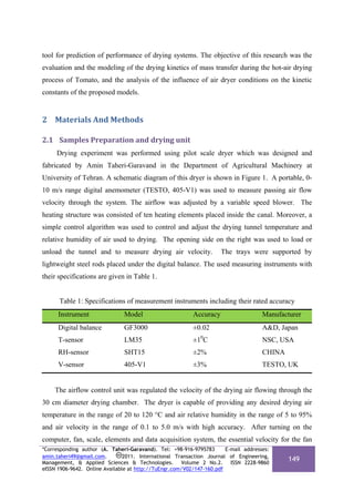 Mathematical Modeling of Thin Layer Drying Kinetics of Tomato Influence ...