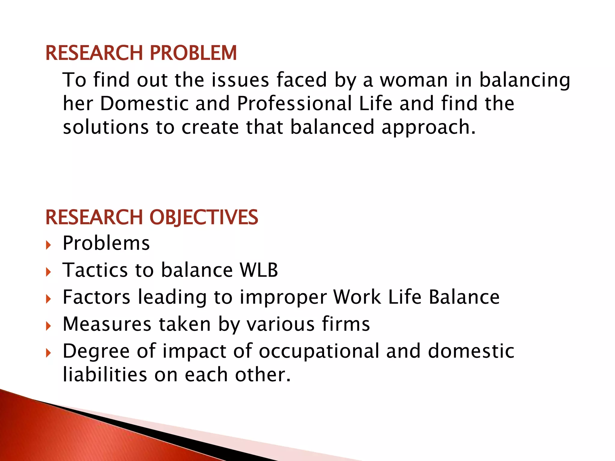 Work Life Balance of women | PPTX