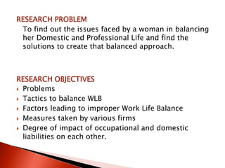 Work Life Balance of women | PPTX