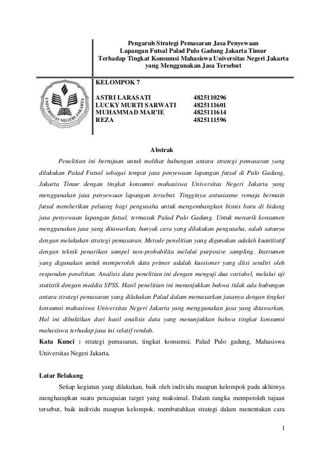 147116508 Jurnal Pengaruh Strategi Pemasaran Terhadap Tingkat Konsumsi