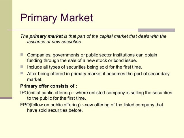 Primary secondary shares ipo