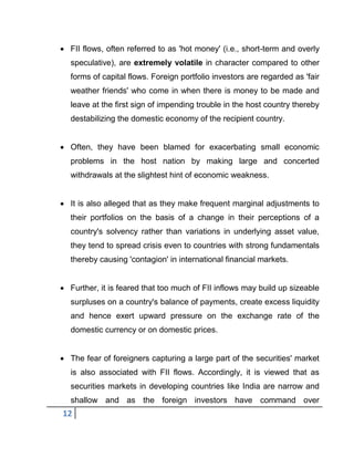 Impact of FII on indian stock market | PDF