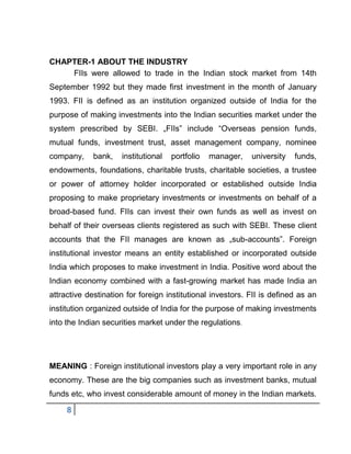 Impact of FII on indian stock market | PDF