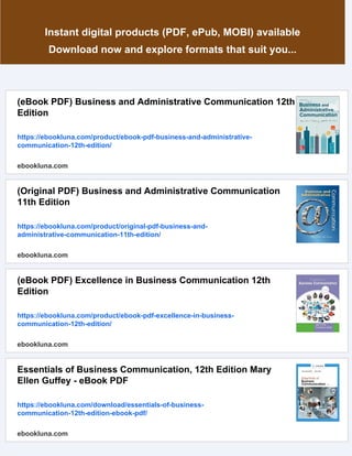 (eBook PDF) Business and Administrative Communication 12th Edition | PDF