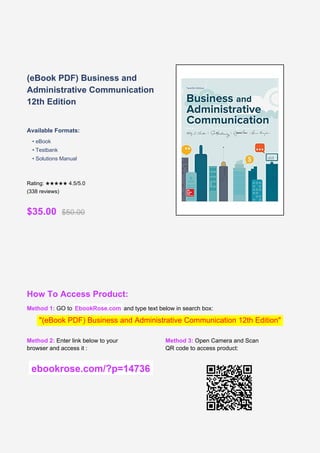 Comprehensive Guide to Business and Administrative Communication, 12th ...