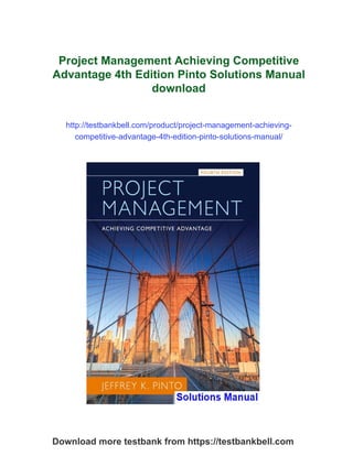 Project Management Achieving Competitive Advantage 4th Edition Pinto ...