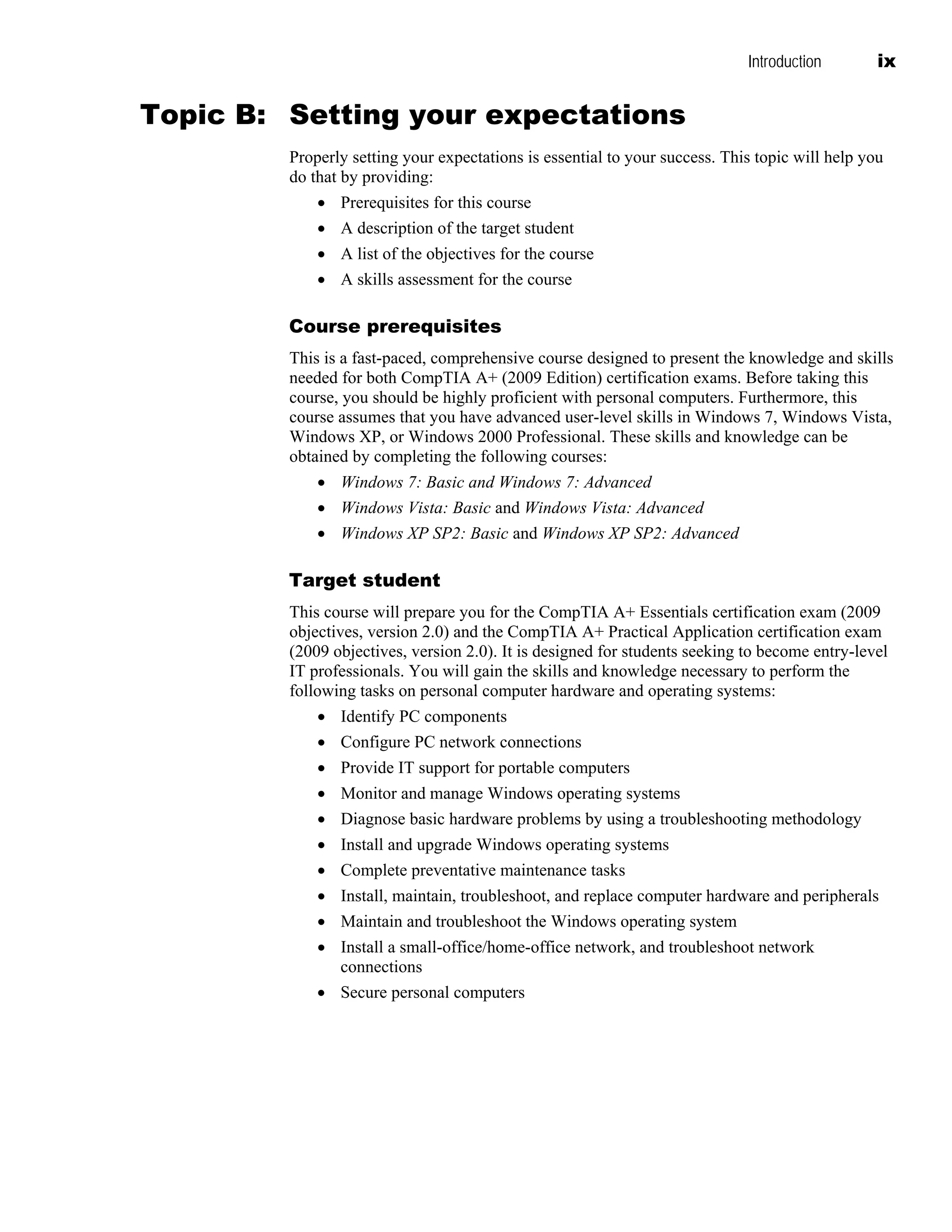 Comptia A Certification Comprehensive 2009 Edition Revised Certblaster ...